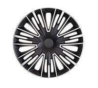AutoStyle Juego de 4 Tapacubos Jerez 15 Pulgadas Plateado/Negro