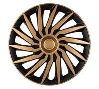 AutoStyle Juego de 4 Tapacubos Kendo 15 Pulgadas Negro/Oro