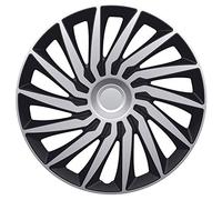 AutoStyle Juego de 4 Tapacubos Kendo 16 Pulgadas Plateado/Negro