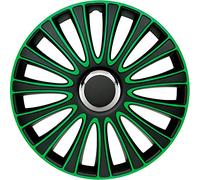 AutoStyle Juego de 4 Tapacubos Lemans 14 Pulgadas Negro/Verde