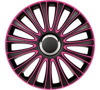 AutoStyle Juego de 4 Tapacubos Lemans 15 Pulgadas Negro/Rosa