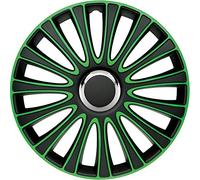 AutoStyle Juego de 4 Tapacubos Lemans 15 Pulgadas Negro/Verde