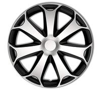 AutoStyle Juego de 4 Tapacubos Mega 14 pulgadas Plateado/Negro