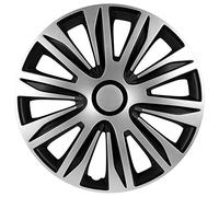 AutoStyle Juego de 4 Tapacubos Nardo 15 Pulgadas Plateado/Negro
