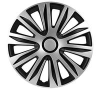 AUTO-STYLE Juego de 4 Tapacubos Nardo 16 Pulgadas Plateado/Negro