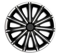 AutoStyle Juego de 4 Tapacubos Nero 15 pulgadas Plateado/Negro