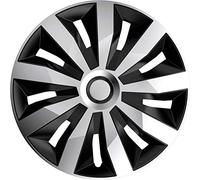 AutoStyle Juego de 4 Tapacubos Penta 14 pulgadas Plateado/Negro