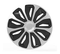 AutoStyle Juego de 4 Tapacubos Platin 15 Pulgadas Plateado/Negro