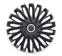 AUTO-STYLE Juego de 4 Tapacubos Quantum Pro 14 Pulgadas Plateado/Negro + Aro Cromo