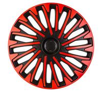 AutoStyle Juego de 4 Tapacubos Soho 14 Pulgadas Negro/Rojo