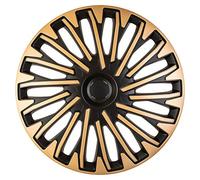 AutoStyle Juego de 4 Tapacubos Soho 16 Pulgadas Negro/Oro