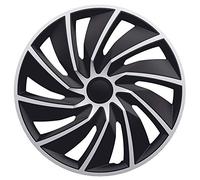 AutoStyle Juego de 4 Tapacubos Turbo 15 Pulgadas Plateado/Negro
