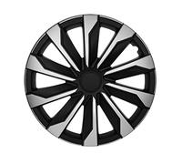 AutoStyle Juego de 4 Tapacubos Typhoon 14 Pulgadas Plateado/Negro