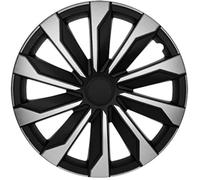 AutoStyle Juego de 4 Tapacubos Typhoon 16 Pulgadas Plateado/Negro