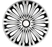 AutoStyle Juego de 4 Tapacubos Volante 14 Pulgadas Plateado/Negro