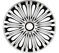 AUTO-STYLE Juego de 4 Tapacubos Volante 17 Pulgadas Plateado/Negro