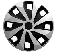 AutoStyle Juego de 4 Tapacubos Volvano-Van 16 Pulgadas Plateado/Negro (esférico)