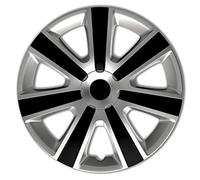 AUTO-STYLE Juego de 4 Tapacubos VR 15 pulgadas Plateado/Negro