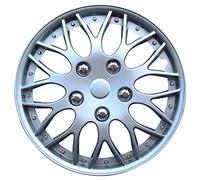 AutoStyle Tapacubos 14" pulgada Kit plata Embelecedores De Rueda Juego de tapacubos PP 9704