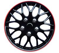 AutoStyle Tapacubos 13" pulgada Kit negro/rojo Embelecedores De Rueda Juego de tapacubos PP 9703IR