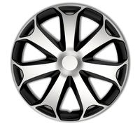 AutoStyle Juego de 4 Tapacubos Mega 15 pulgadas Plateado/Negro