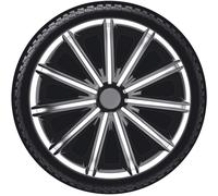 AUTO-STYLE Juego de 4 Tapacubos Nero 14 pulgadas Plateado/Negro