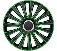 AUTO-STYLE Juego de 4 Tapacubos Lemans 16 Pulgadas Negro/Verde