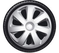 AutoStyle Tapacubos 15" pulgada Kit plateado/carbón Embelecedores De Rueda Juego de tapacubos PP 5305S