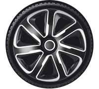AUTO-STYLE Juego de 4 Tapacubos Livorno 16 Pulgadas Plateado/Look Carbono Negro