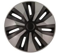AutoStyle Juego de 4 Tapacubos Orion-Van 16 Pulgadas Plateado/Negro (esférico)