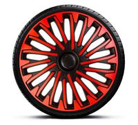 AUTO-STYLE Juego de 4 Tapacubos Soho 16 Pulgadas Negro/Rojo