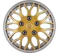 AUTOSTYLE KT-970-14S/G Juego de 4 Tapacubos Missouri 14 Pulgadas Oro/Borde Plateado