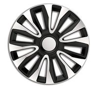 AutoStyle Juego de 4 Tapacubos Avalone 14 pulgadas Plateado/Negro