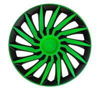 AutoStyle Tapacubos 14" pulgada Kit negro/verde Embelecedores De Rueda Juego de tapacubos PP 5404BG