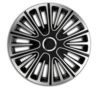 AutoStyle Tapacubos 15" pulgada Kit negro/plata Embelecedores De Rueda Juego de tapacubos PP 5275