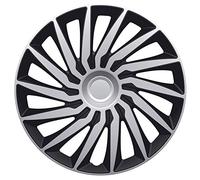 AutoStyle Tapacubos 15" pulgada Kit negro/plata Embelecedores De Rueda Juego de tapacubos PP 5405SB