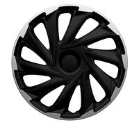 AutoStyle Tapacubos 16" pulgada Kit negro/plata Embelecedores De Rueda Juego de tapacubos PP 5456SB