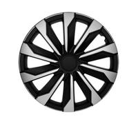 AutoStyle Tapacubos 17" pulgada plata negro Embelecedores De Rueda Juego de tapacubos PP 5487SB