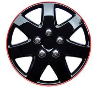 AutoStyle Tapacubos Michigan Ice Negro/Red Rim - Tapacubos (4 Unidades)