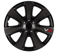 AutoStyle VR Negro Set VR Negro/Carbon Look/Logo - Tapacubos (4 Unidades)