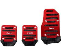 AutoSunShine Set de fundas para pedales de coche, de transmisión manual, de aluminio antideslizante, 3 piezas