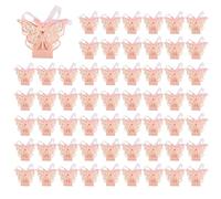 AutoSwan 200Pcs Mariposa Caja de Favor de la Boda Regalos de Fiesta de Cumpleaños Cajas de Dulces (Rosa)