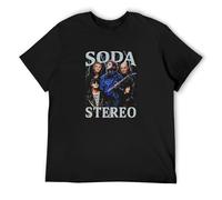 Autou Soda Stereo - Camiseta estampada para hombre, Negro, S