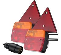 AUTOUTLET 2 Luces Traseras para Remolque con Reflector, Piloto de Remolque, Fijación Magnéticas, con Cable de 7,5 Metros de Largo y Conector de 7 Pines para Furgonetas, Camiones, Tractores