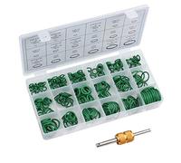 AUTOUTLET 270PCS Junta Tórica De Goma, 18 Tamaños Surtidos Juego de Aros Tóricos con Extractor de Núcleo de Válvula para Sellado de Arandela de Fontanería Reparación Rápida Automática, Verde