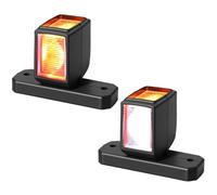 AUTOUTLET 2pcs Luces Galibo Luces de Marcador Lateral LED 12-30V Impermeables con Reflector Interno Luz de Advertencia Blanca, Roja, Ámbar 74mm para Remolque, Furgoneta y Caravana