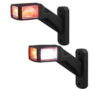 AUTOUTLET 2pcs Luces Galibo Luces de Marcador Lateral LED 12-30V Impermeables con Reflector Interno Luz de Advertencia Blanca, Roja, Ámbar 140mm para Remolque, Furgoneta y Caravana