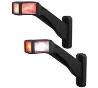 AUTOUTLET 2pcs Luces Galibo Luces de Marcador Lateral LED 12-30V Impermeables con Reflector Interno Luz de Advertencia Blanca, Roja, Ámbar 187mm para Remolque, Furgoneta y Caravana