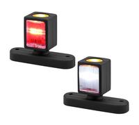 AUTOUTLET 2pcs Luz Galibo Caravana Luces de Marcador Lateral LED 12-30V Impermeables para Camión Luces Galibo Remolque para Remolque, Furgoneta y Caravana Luz de Advertencia Blanca, Roja, Ámbar 74mm