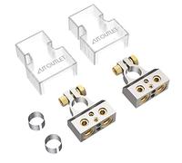 AUTOUTLET 2PCS Terminales de Batería de Coche 0/4/8/10 AWG Conectores de Batería Abrazadera de Terminal Positivo Negativo con Cubierta y Calzas, Plata